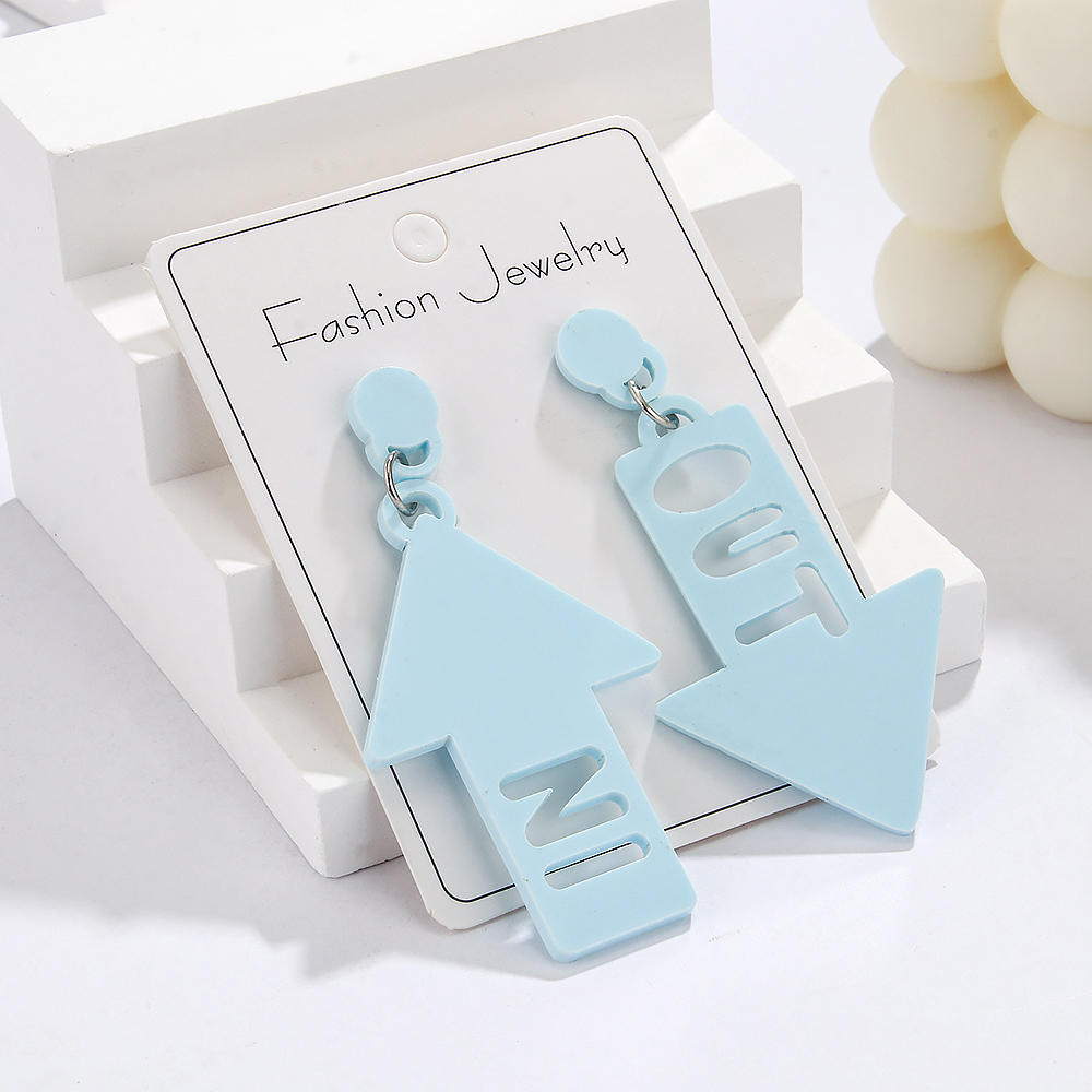 1 Pair Simple Style Arrow Arylic Drop Earrings display picture 5