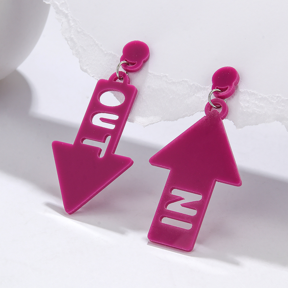 1 Pair Simple Style Arrow Arylic Drop Earrings display picture 10