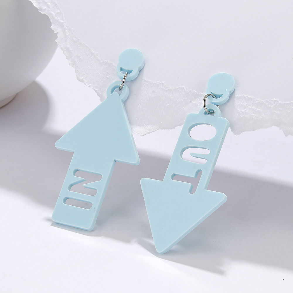 1 Pair Simple Style Arrow Arylic Drop Earrings display picture 4