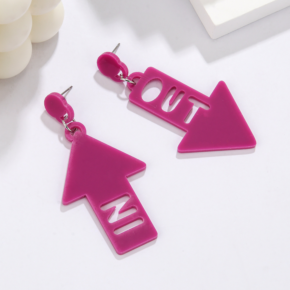 1 Pair Simple Style Arrow Arylic Drop Earrings display picture 8