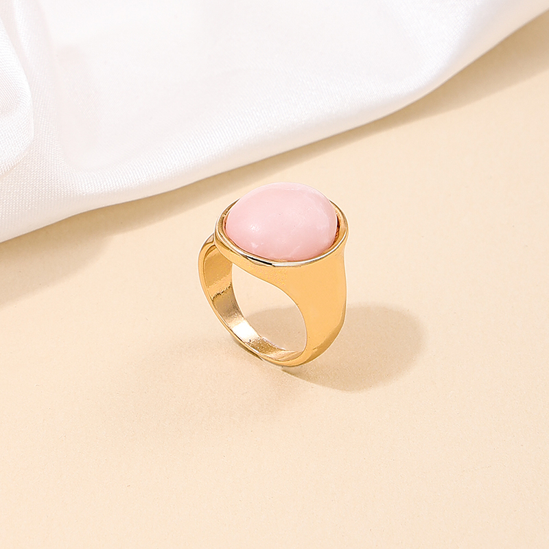 Nordic Style Simple Style Oval Alloy Inlay Natural Stone Women's Rings display picture 3