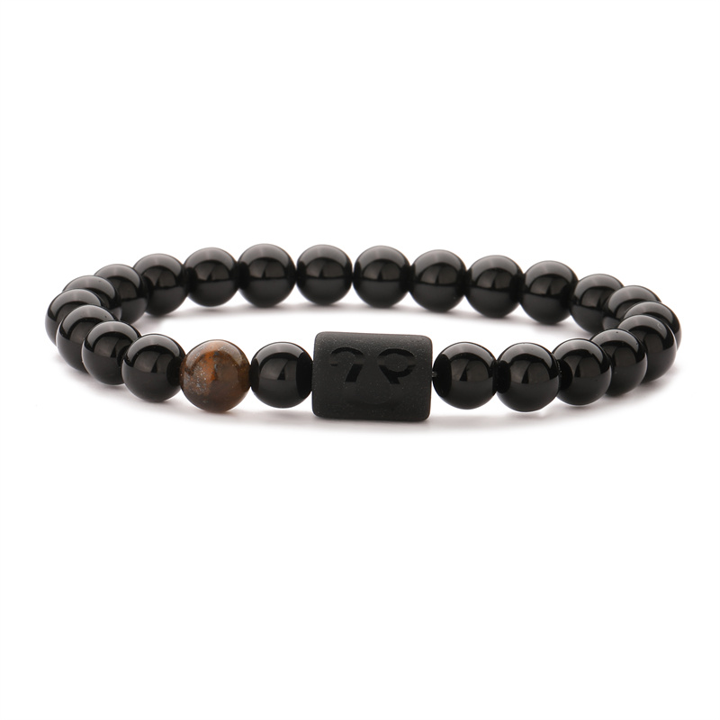 Basic Classic Style Round Natural Stone Agate Beaded Unisex Bracelets display picture 4
