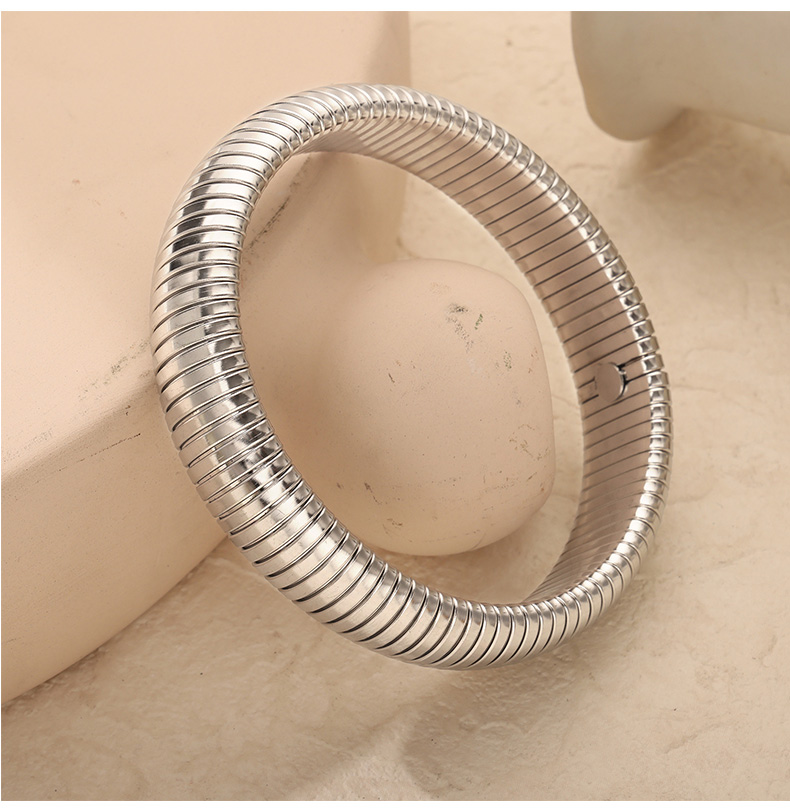 Titanium Steel 18K Gold Plated Casual Simple Style Commute Plating Circle Bangle display picture 2