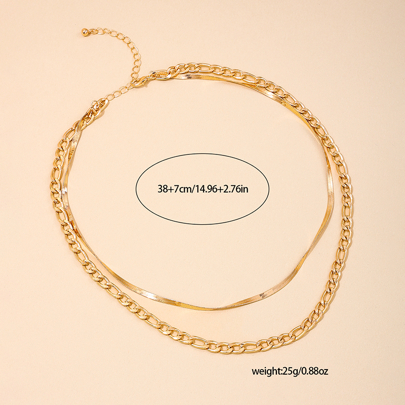 Großhandel Schmuck Einfacher Stil Einfarbig Legierung Geschichtet Doppellagige Halsketten display picture 5