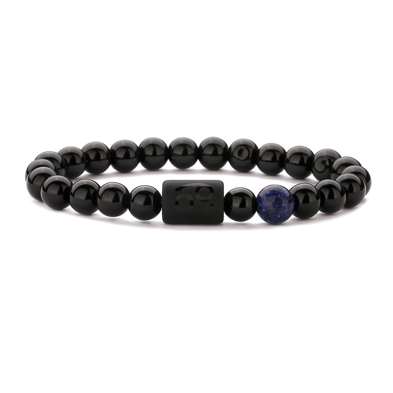 Chinoiserie Classic Style Round Constellation Agate Beaded Men's Bracelets display picture 8