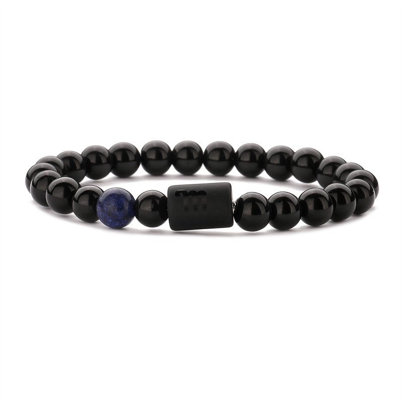 Chinoiserie Classic Style Round Constellation Agate Beaded Men's Bracelets display picture 12