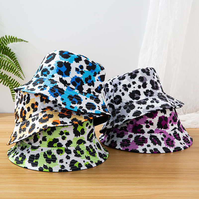 Unisex Casual Vacation Leopard Printing Flat Eaves Bucket Hat display picture 6