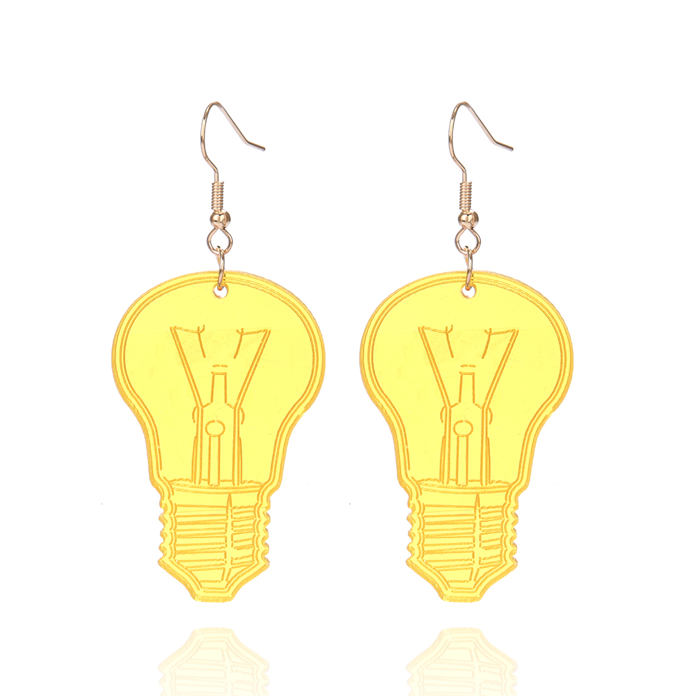 1 Pair Funny Simple Style Artistic Bulb Arylic Drop Earrings display picture 1