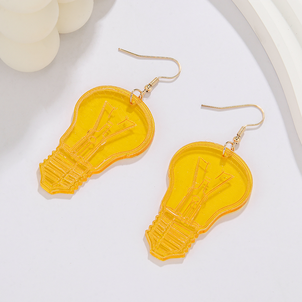 1 Pair Funny Simple Style Artistic Bulb Arylic Drop Earrings display picture 2