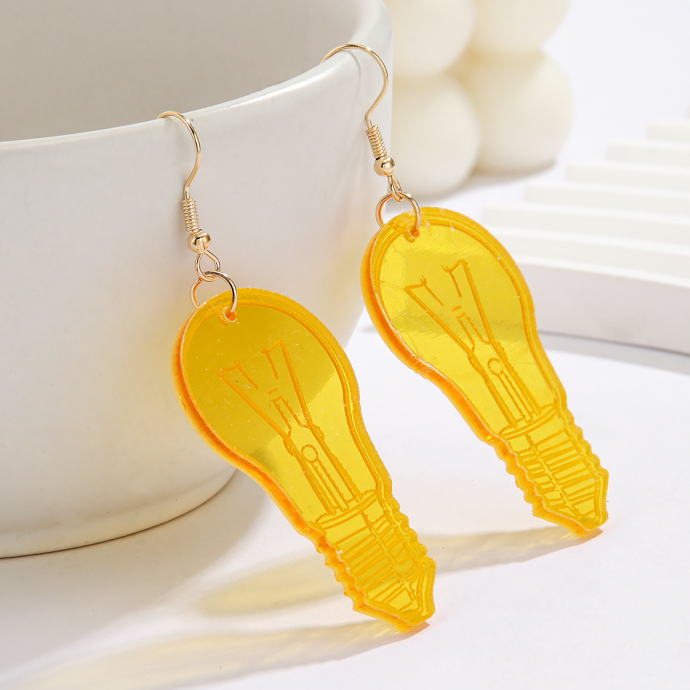 1 Pair Funny Simple Style Artistic Bulb Arylic Drop Earrings display picture 3