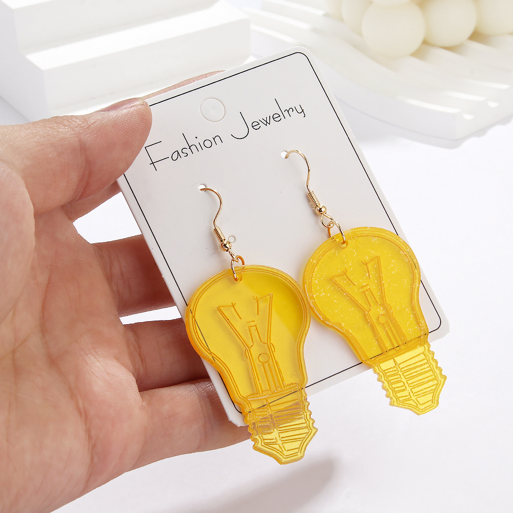 1 Pair Funny Simple Style Artistic Bulb Arylic Drop Earrings display picture 5
