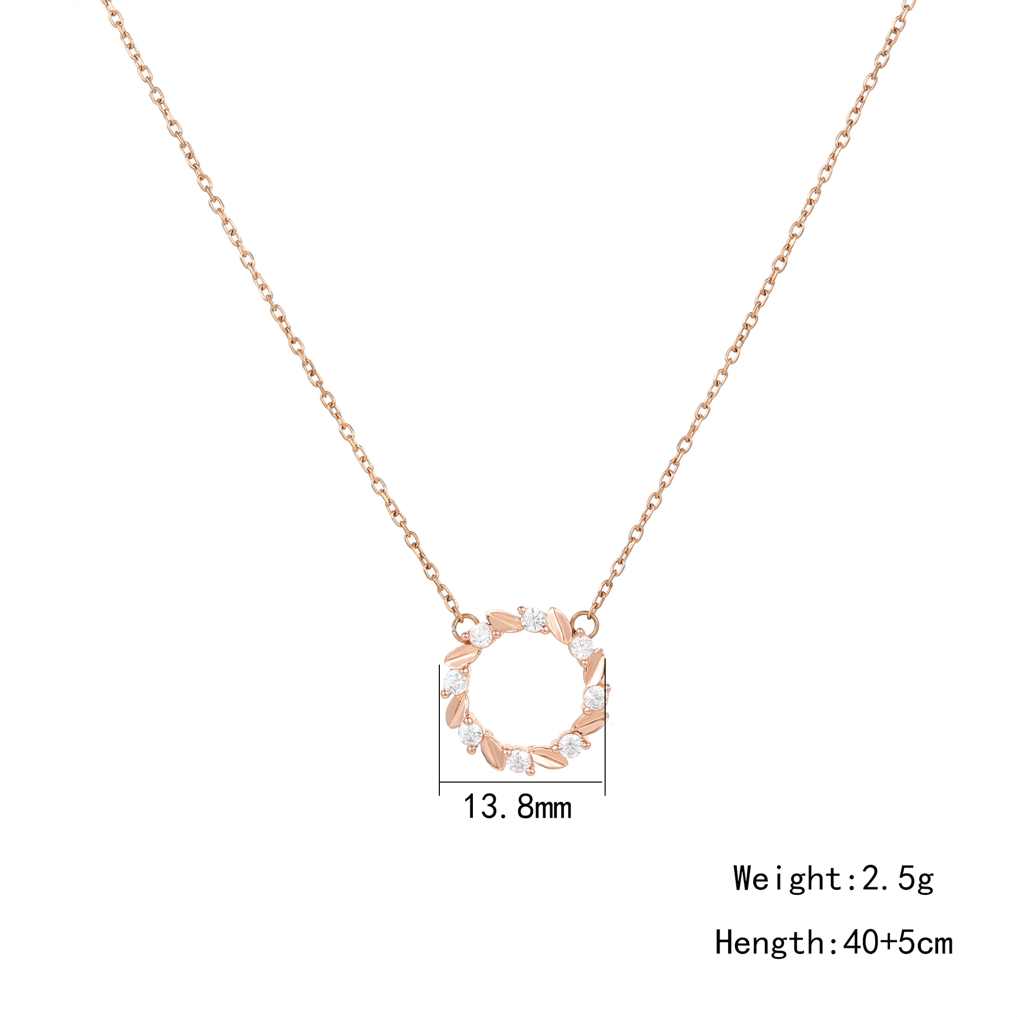 304 Stainless Steel Sterling Silver Fairy Style Elegant Lady Inlay Circle Zircon Pendant Necklace display picture 4