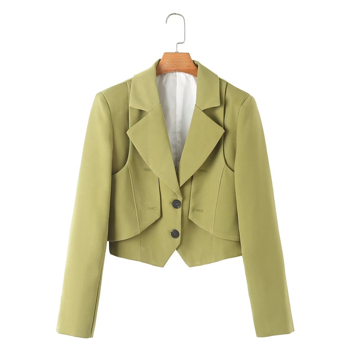Women's Long Sleeve Blazers Pocket Vintage Style Solid Color display picture 1