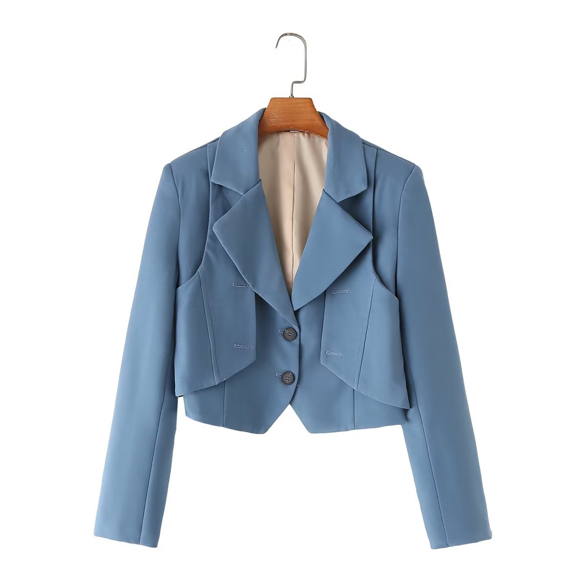 Women's Long Sleeve Blazers Pocket Vintage Style Solid Color display picture 12