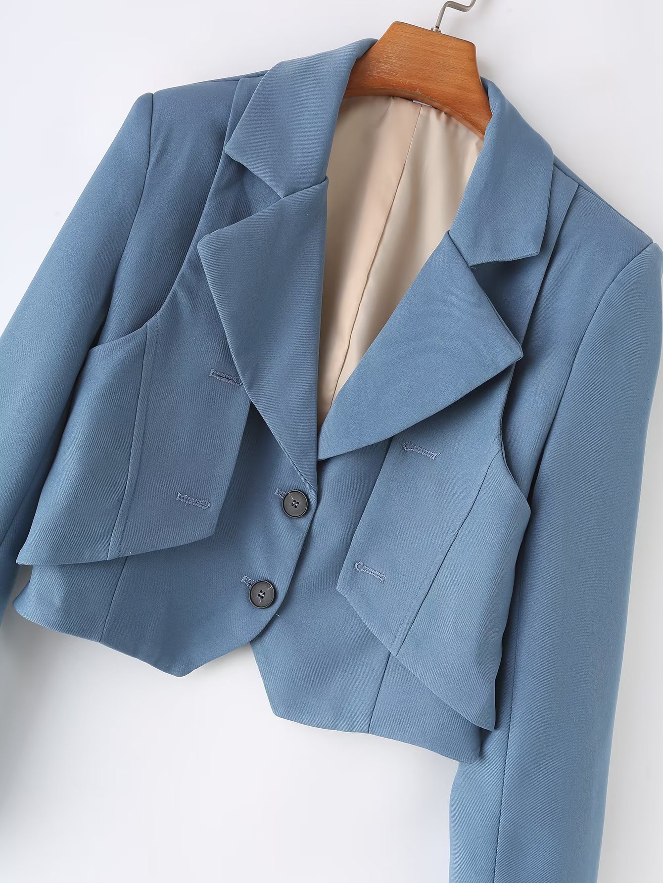 Women's Long Sleeve Blazers Pocket Vintage Style Solid Color display picture 14