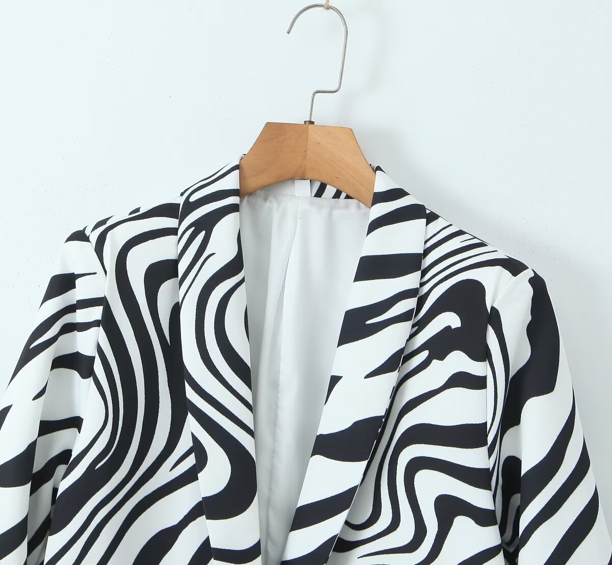 Women's Long Sleeve Blazers Pocket Streetwear Zebra display picture 3