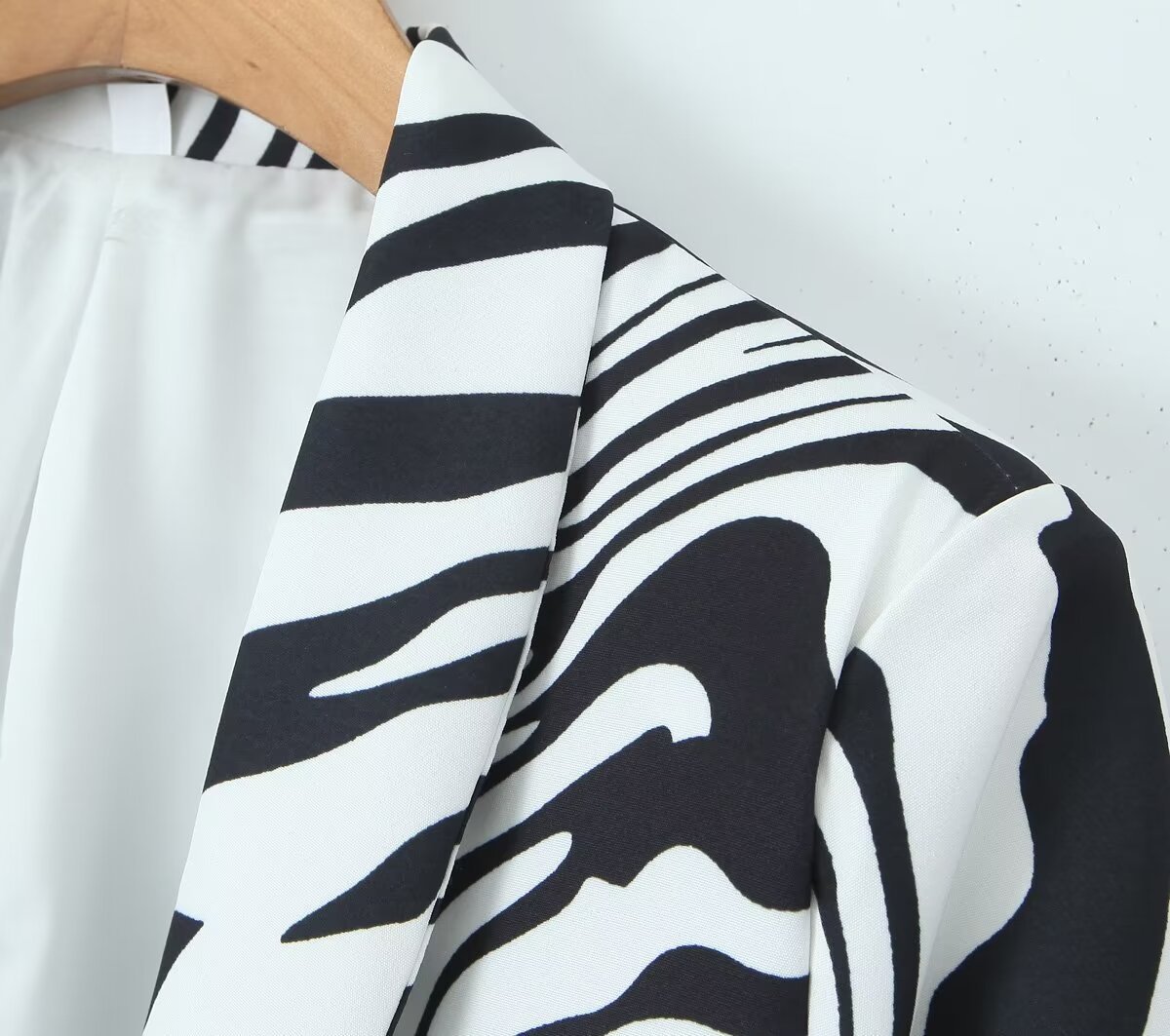 Women's Long Sleeve Blazers Pocket Streetwear Zebra display picture 6