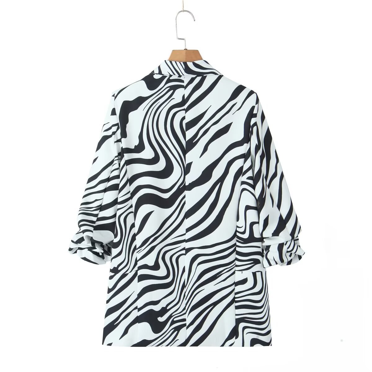 Women's Long Sleeve Blazers Pocket Streetwear Zebra display picture 7