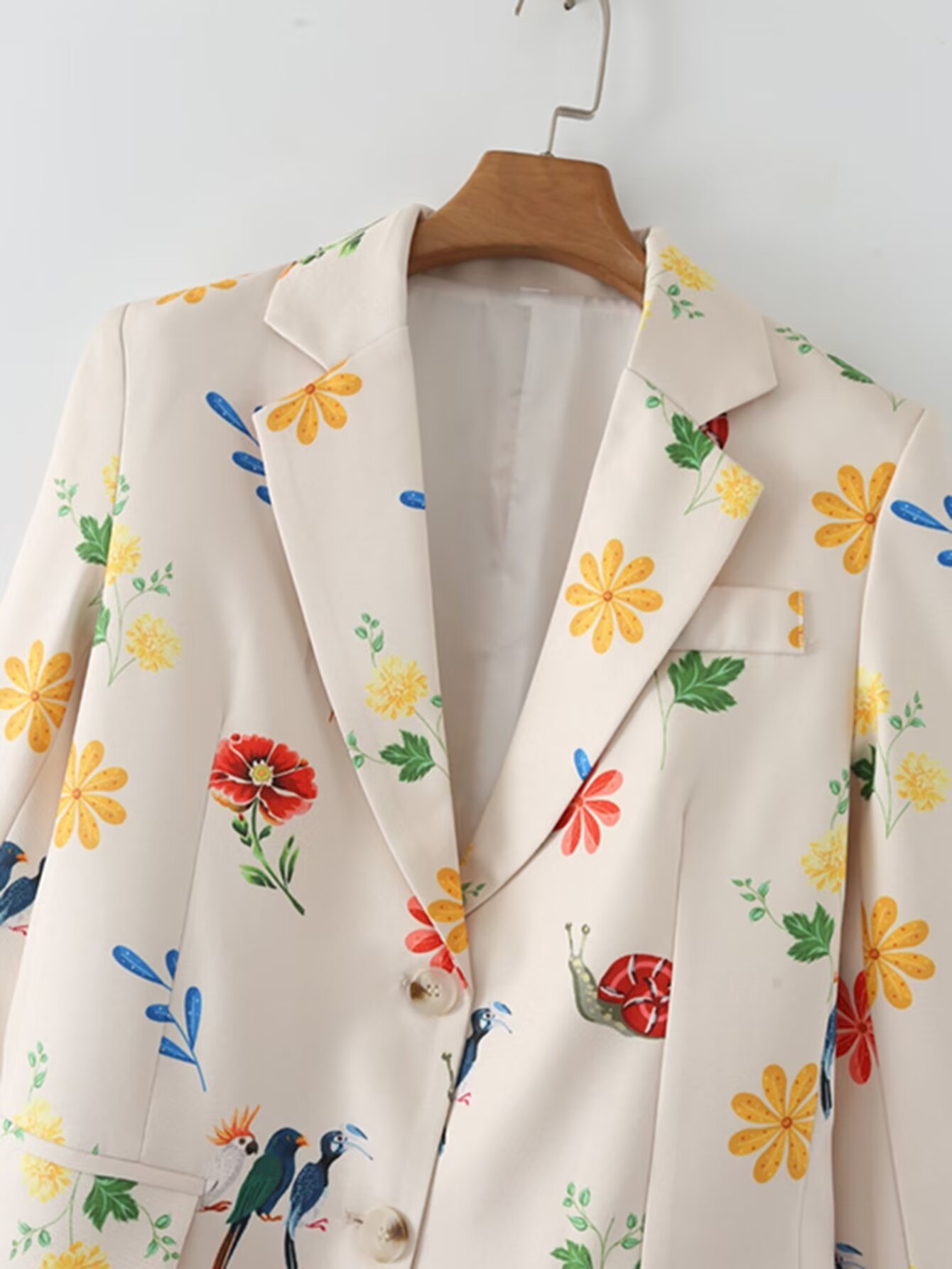 Women's Long Sleeve Blazers Printing Pocket Vacation Flower display picture 2