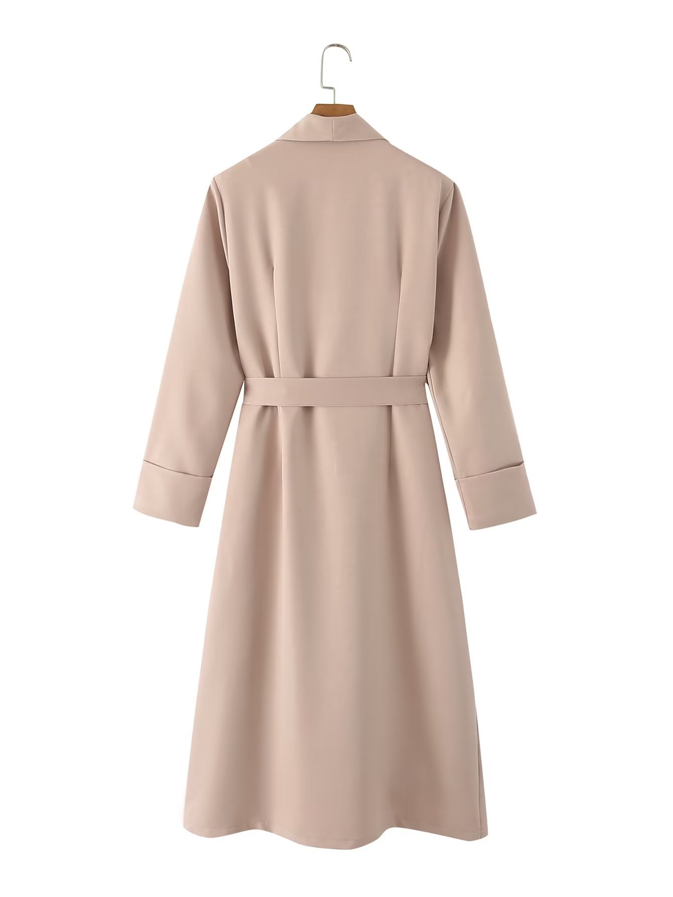 Women's Regular Dress British Style V Neck Belt Long Sleeve Solid Color Maxi Long Dress Outdoor Daily display picture 11