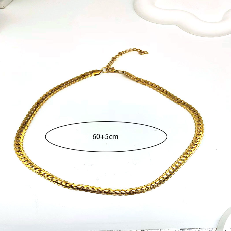 Acier Inoxydable 304 Plaqué Or 18K Style Moderne Style Classique Style Cool Couleur Unie Collier display picture 5