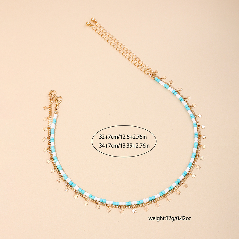 Großhandel Schmuck IG-Stil Lässig Stern Legierung Perlen Halskette display picture 5