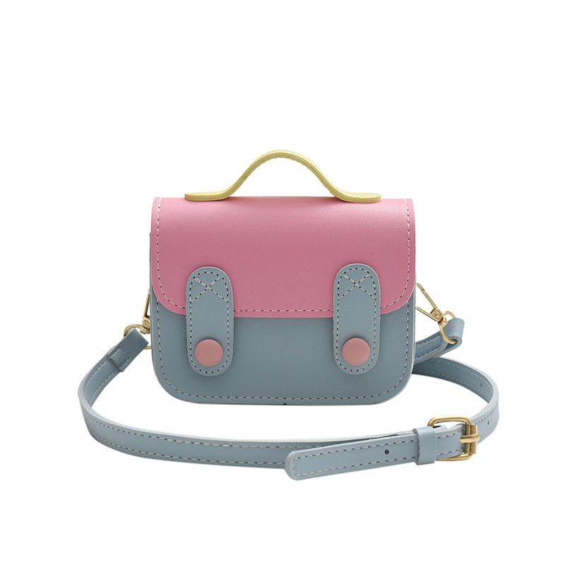Women's Small Pu Leather Color Block Cute Square Flip Cover Crossbody Bag display picture 13