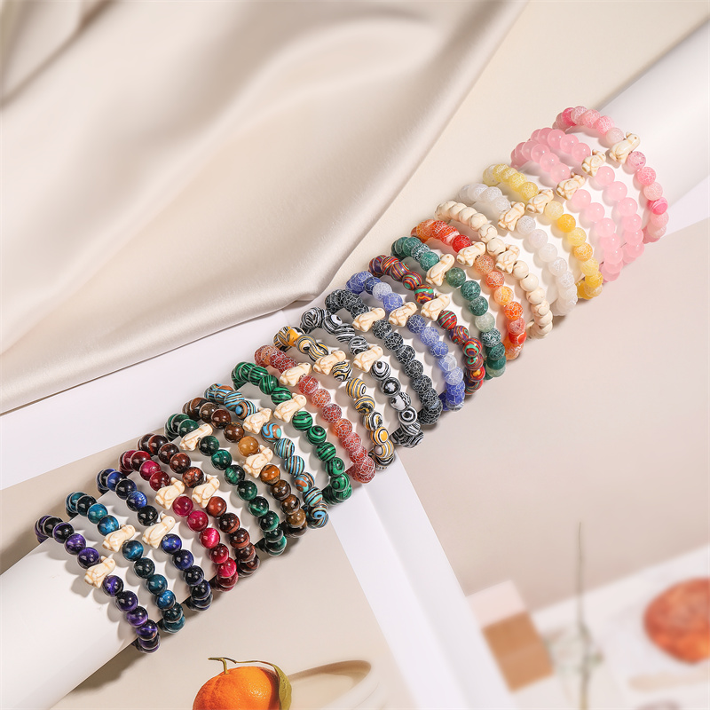 Natural Stone Ethnic Style Beaded Penguin Round Bracelets display picture 1