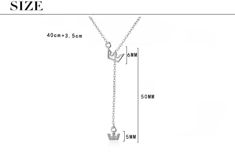 Copper Basic Modern Style Simple Style Inlay Crown Rhinestones Pendant Necklace display picture 1