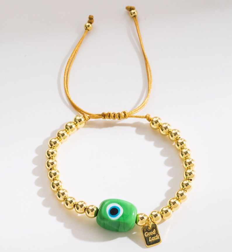 Copper 18K Gold Plated Modern Style Sweet Enamel Plating Devil's Eye Bracelets display picture 2