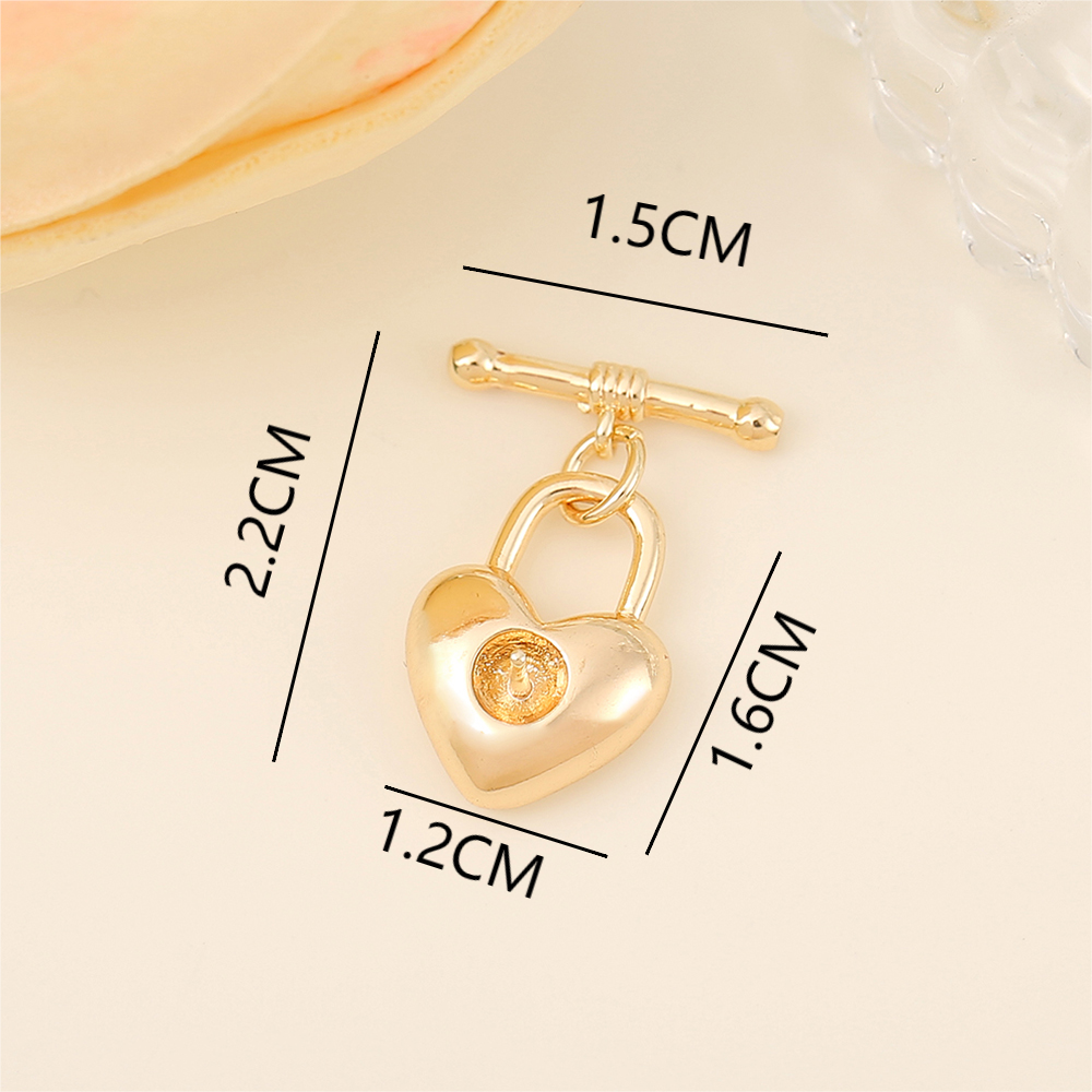1 Piece 22*15mm Copper 18K Gold Plated Heart Shape Polished Jewelry Buckle display picture 2