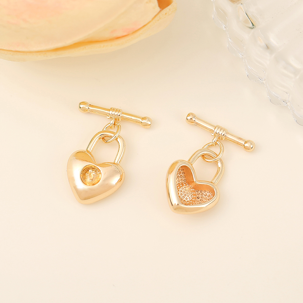 1 Piece 22*15mm Copper 18K Gold Plated Heart Shape Polished Jewelry Buckle display picture 5