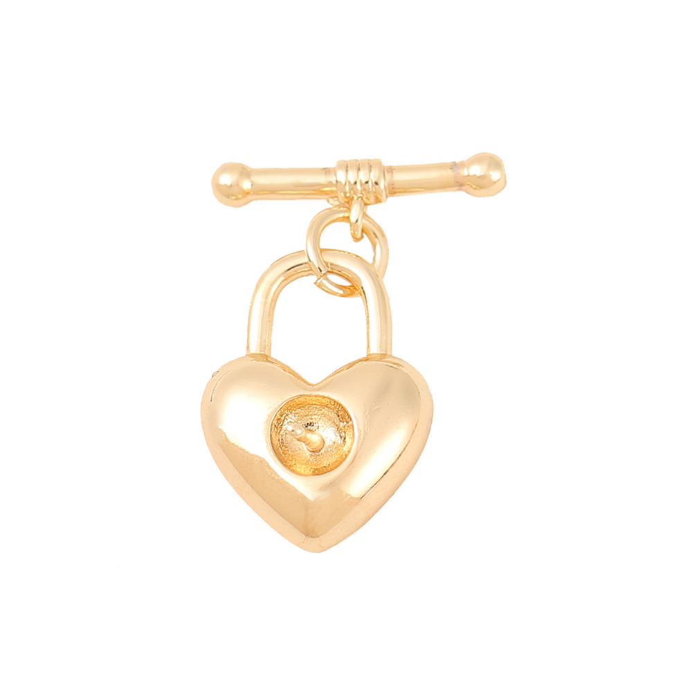 1 Piece 22*15mm Copper 18K Gold Plated Heart Shape Polished Jewelry Buckle display picture 7