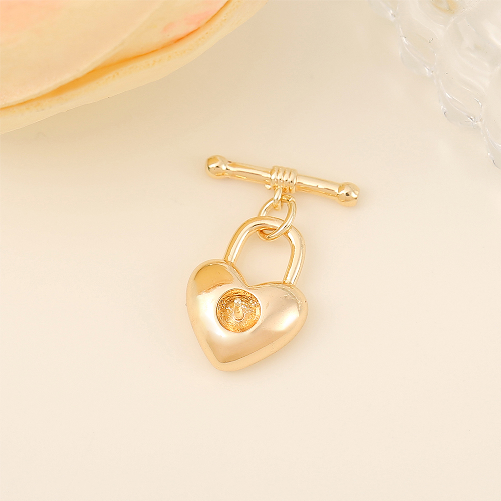 1 Piece 22*15mm Copper 18K Gold Plated Heart Shape Polished Jewelry Buckle display picture 6