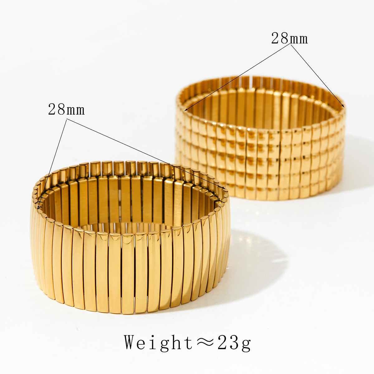 Modern Style Stripe 304 Stainless Steel 16K Gold Plated White Gold Plated Gold Plated Bangle In Bulk display picture 4