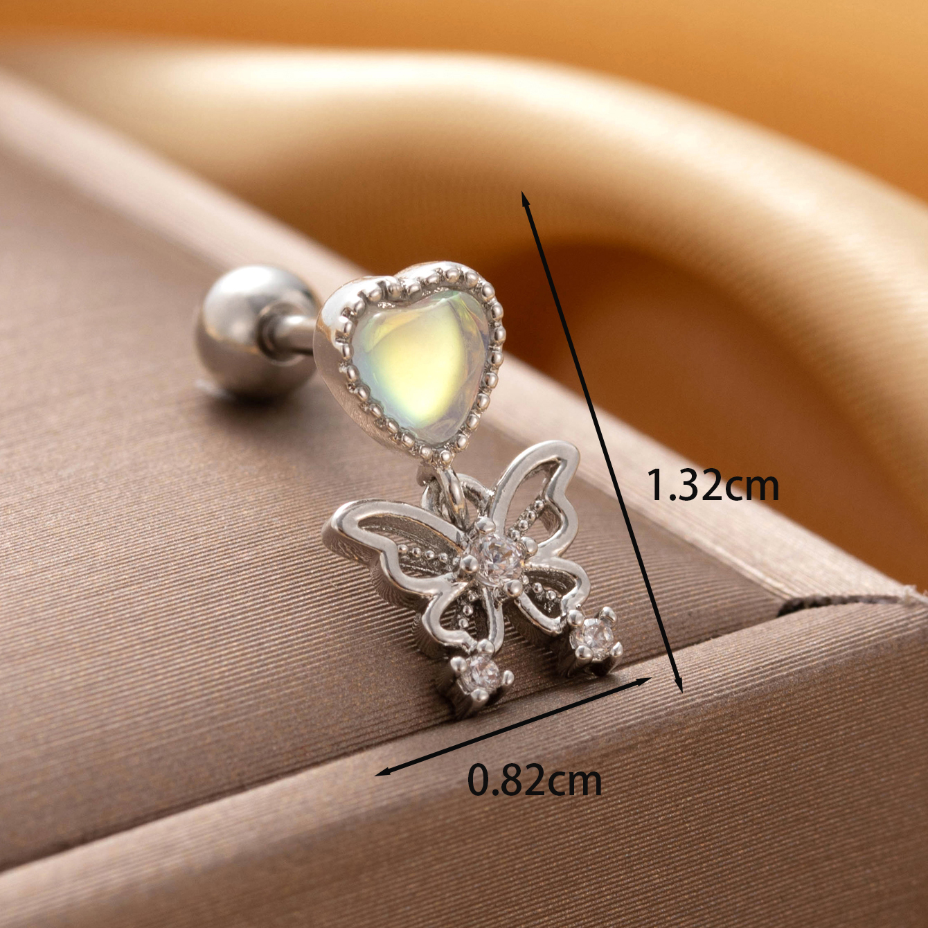 1 Piece IG Style Simple Style Heart Shape Flower Butterfly Inlay Copper Zircon Drop Earrings Ear Studs display picture 1