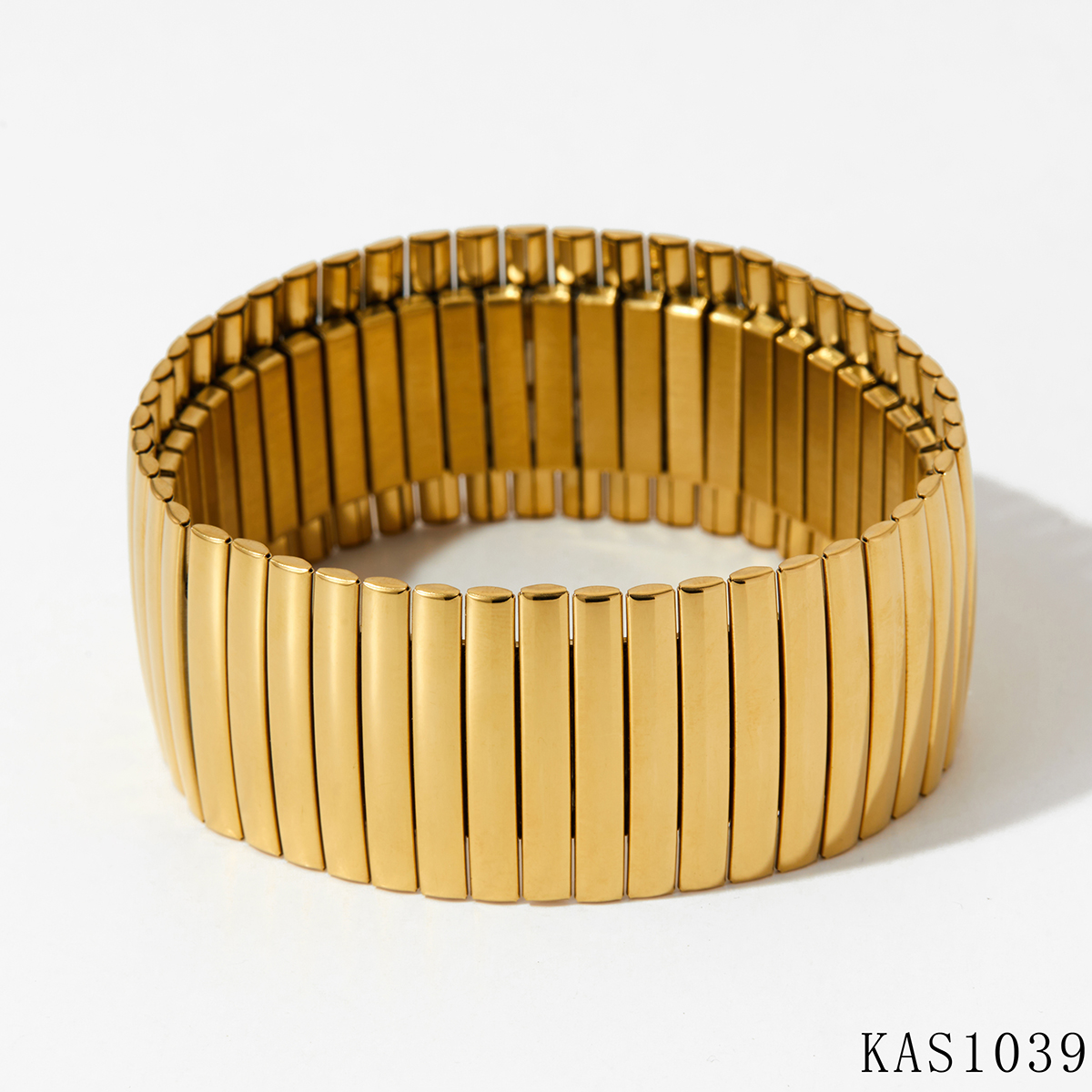 Modern Style Stripe 304 Stainless Steel 16K Gold Plated White Gold Plated Gold Plated Bangle In Bulk display picture 5
