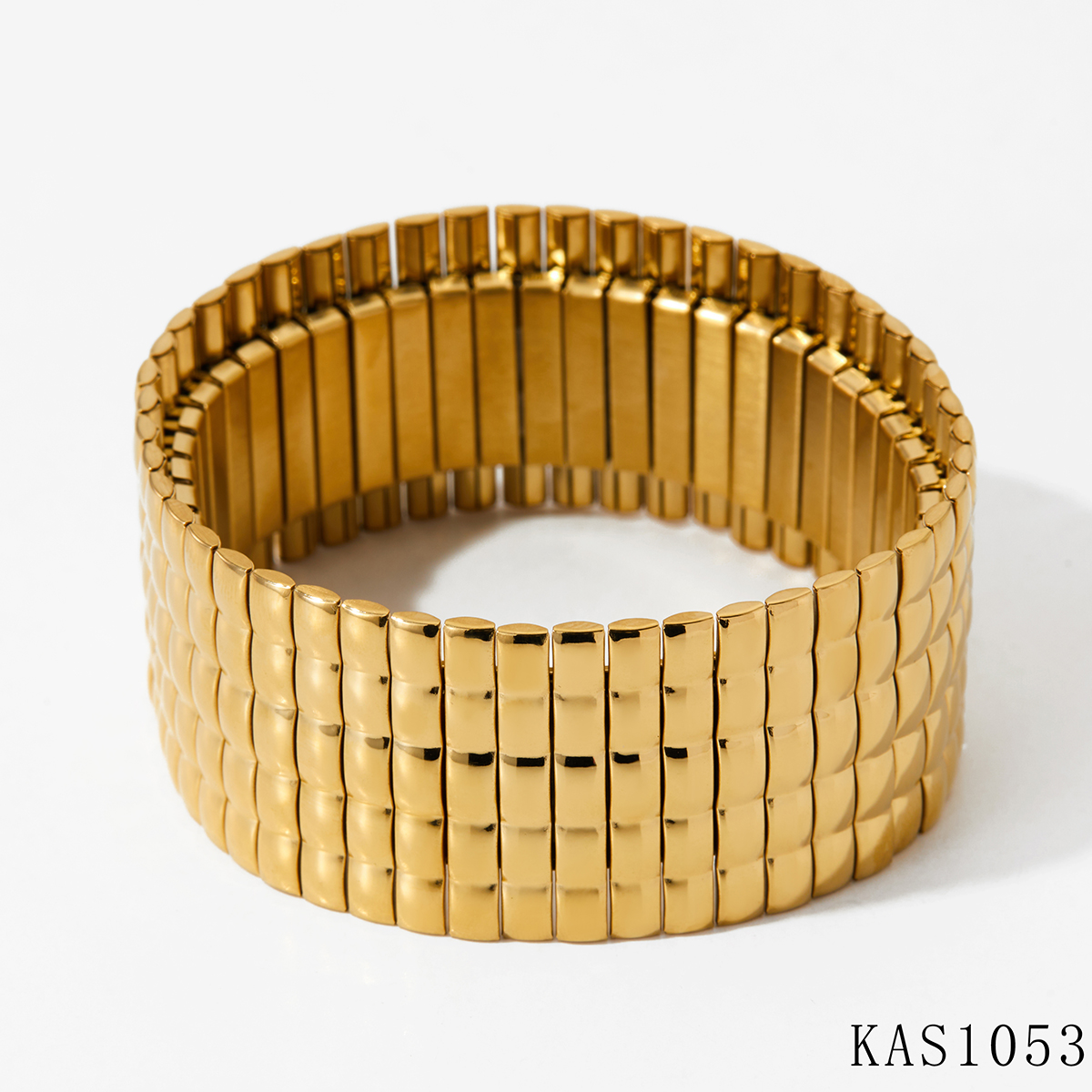 Modern Style Stripe 304 Stainless Steel 16K Gold Plated White Gold Plated Gold Plated Bangle In Bulk display picture 6
