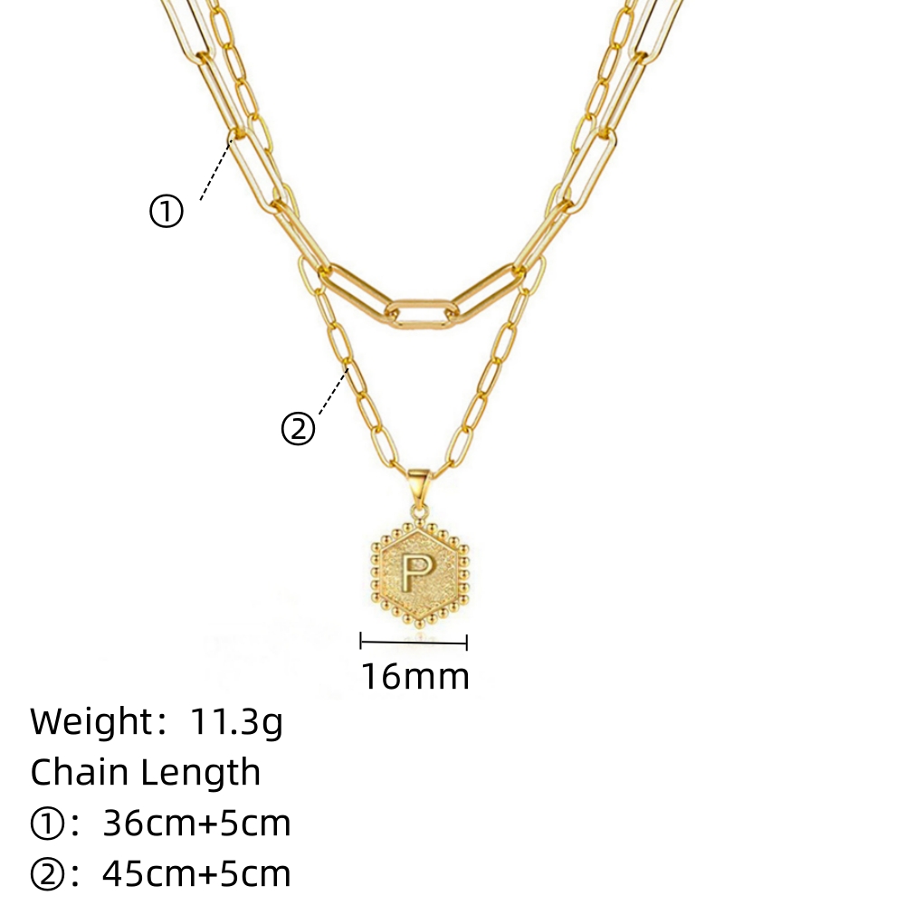 304 Stainless Steel 18K Gold Plated IG Style Simple Style Letter Heart Shape Double Layer Necklaces display picture 3