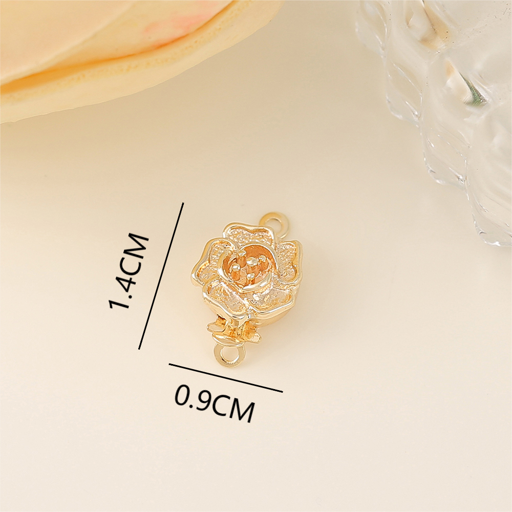 1 Pièce 14*9mm Le Cuivre Plaqué Or 18K Rose Brillant Boucle De Bijoux display picture 2