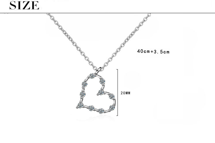 Copper Sweet Simple Style Inlay Heart Shape Zircon Pendant Necklace display picture 1