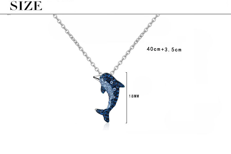 Copper White Gold Plated Cute Simple Style Plating Inlay Dolphin Artificial Crystal Pendant Necklace display picture 1
