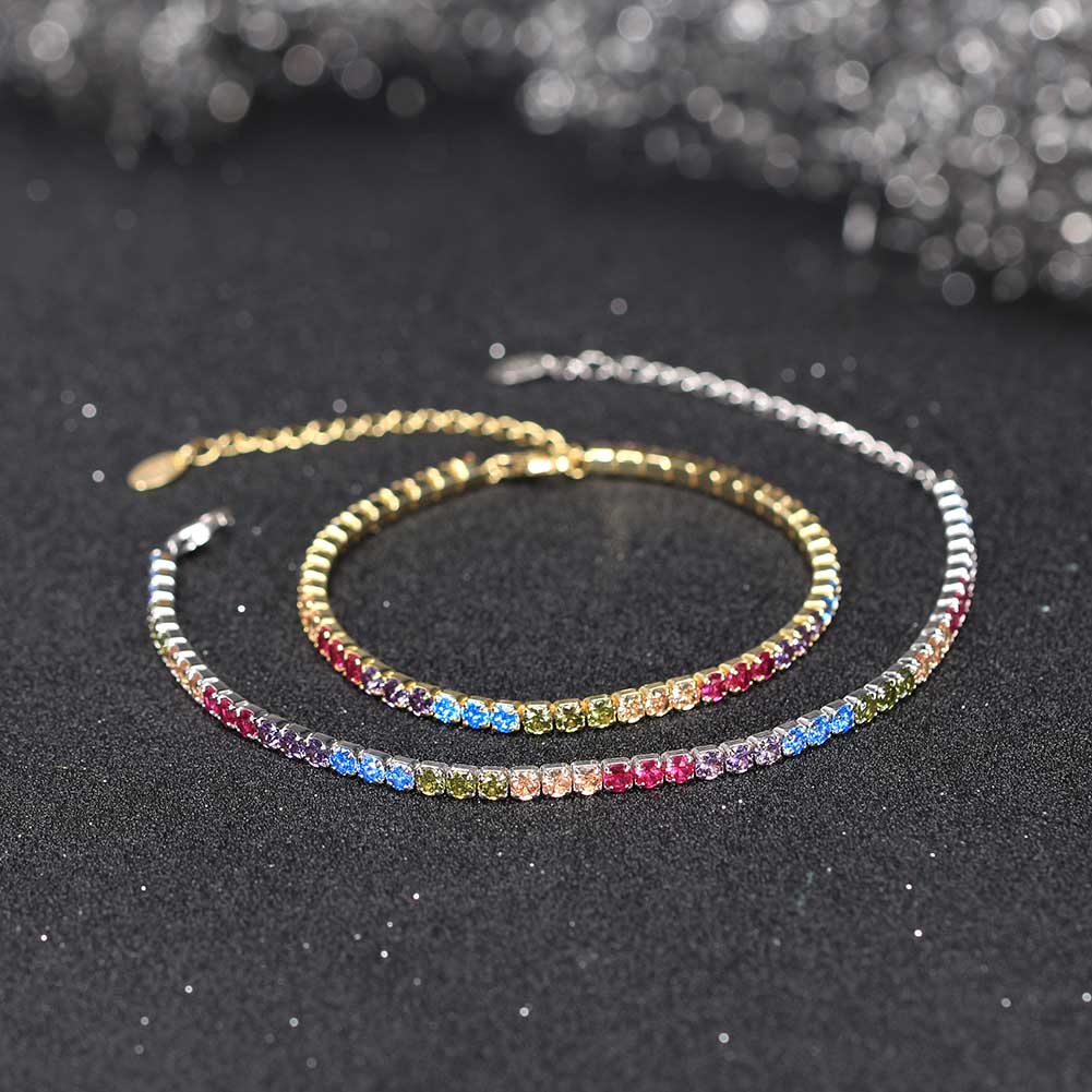Sterling Silver IG Style Simple Style Classic Style Plating Inlay Round Round Dots Zircon Bracelets display picture 21