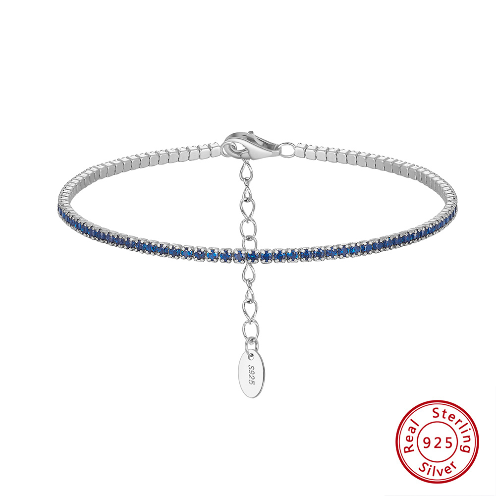 Argent Sterling Glamour Style Simple Placage Incruster Rond Zircon Bracelet Tennis display picture 20