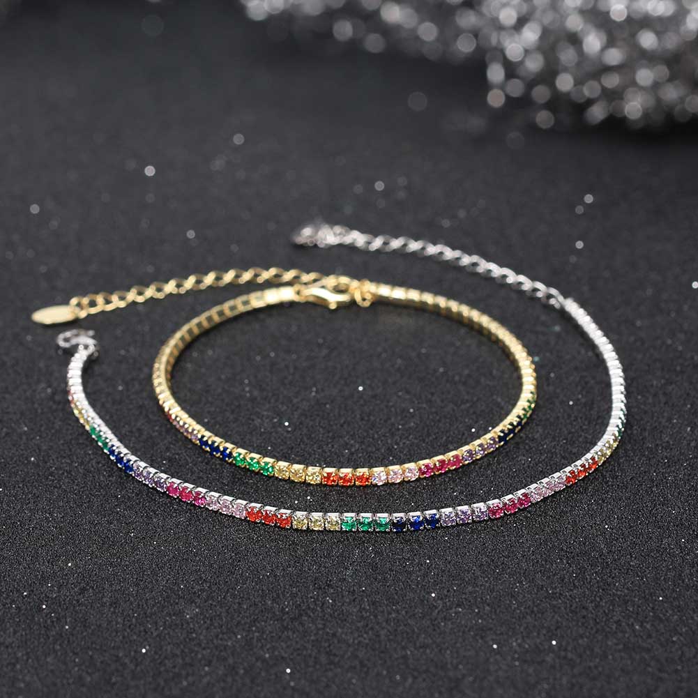 Sterling Silver IG Style Simple Style Classic Style Plating Inlay Round Round Dots Zircon Bracelets display picture 14