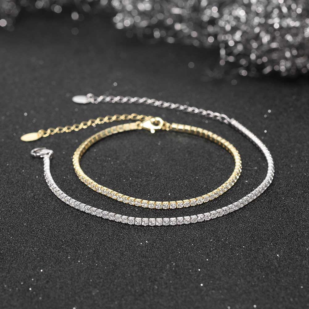Sterling Silver IG Style Simple Style Classic Style Plating Inlay Round Round Dots Zircon Bracelets display picture 15