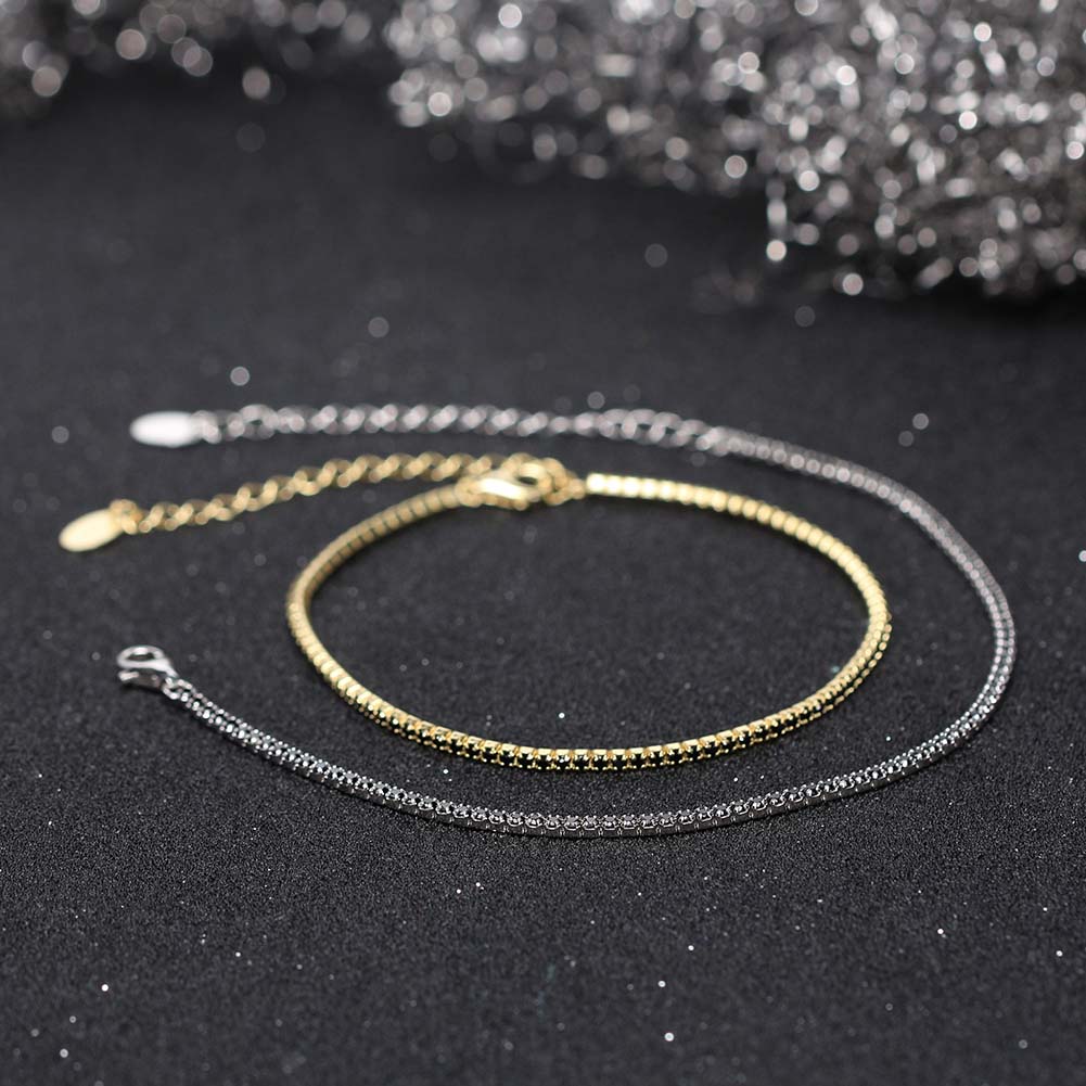 Argent Sterling Glamour Style Simple Placage Incruster Rond Zircon Bracelet Tennis display picture 5