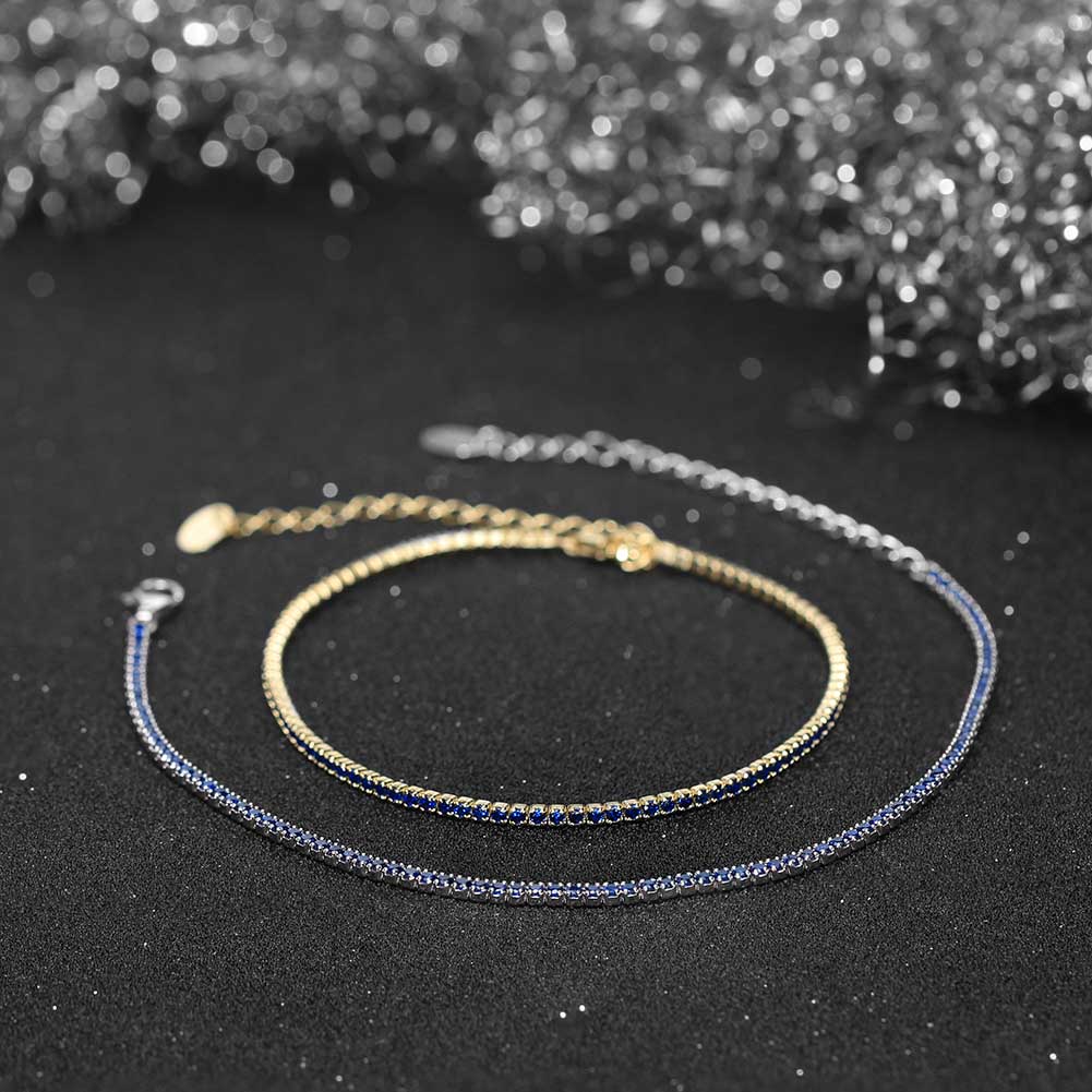 Argent Sterling Glamour Style Simple Placage Incruster Rond Zircon Bracelet Tennis display picture 4
