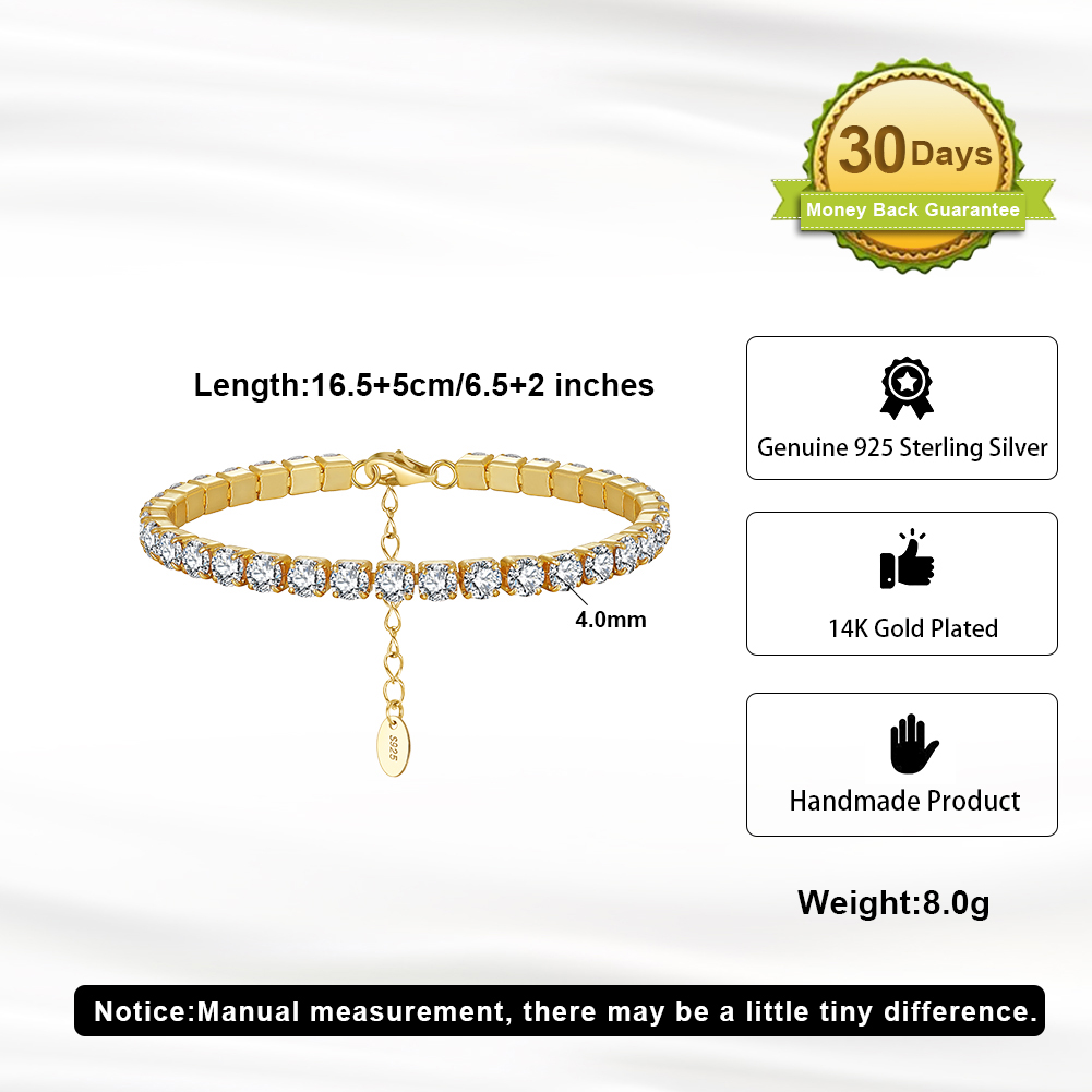 Sterling Silver IG Style Simple Style Classic Style Inlay Round Round Dots Zircon Bracelets display picture 1