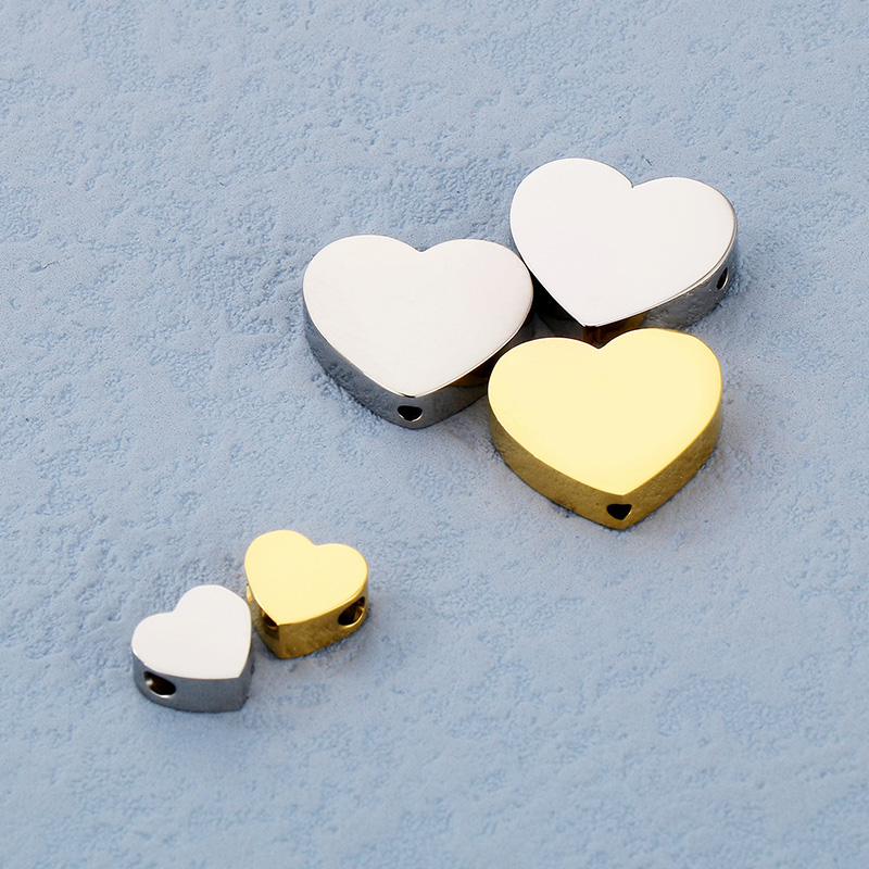 1 Piece 15*13mm Diameter 10mm Stainless Steel 18K Gold Plated Heart Shape Polished Beads display picture 5